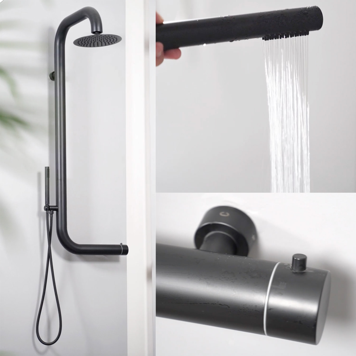 DOCCIA-CABRAS-NERA | Doccia Nera Per Esterno a Muro In Inox - immagine 6