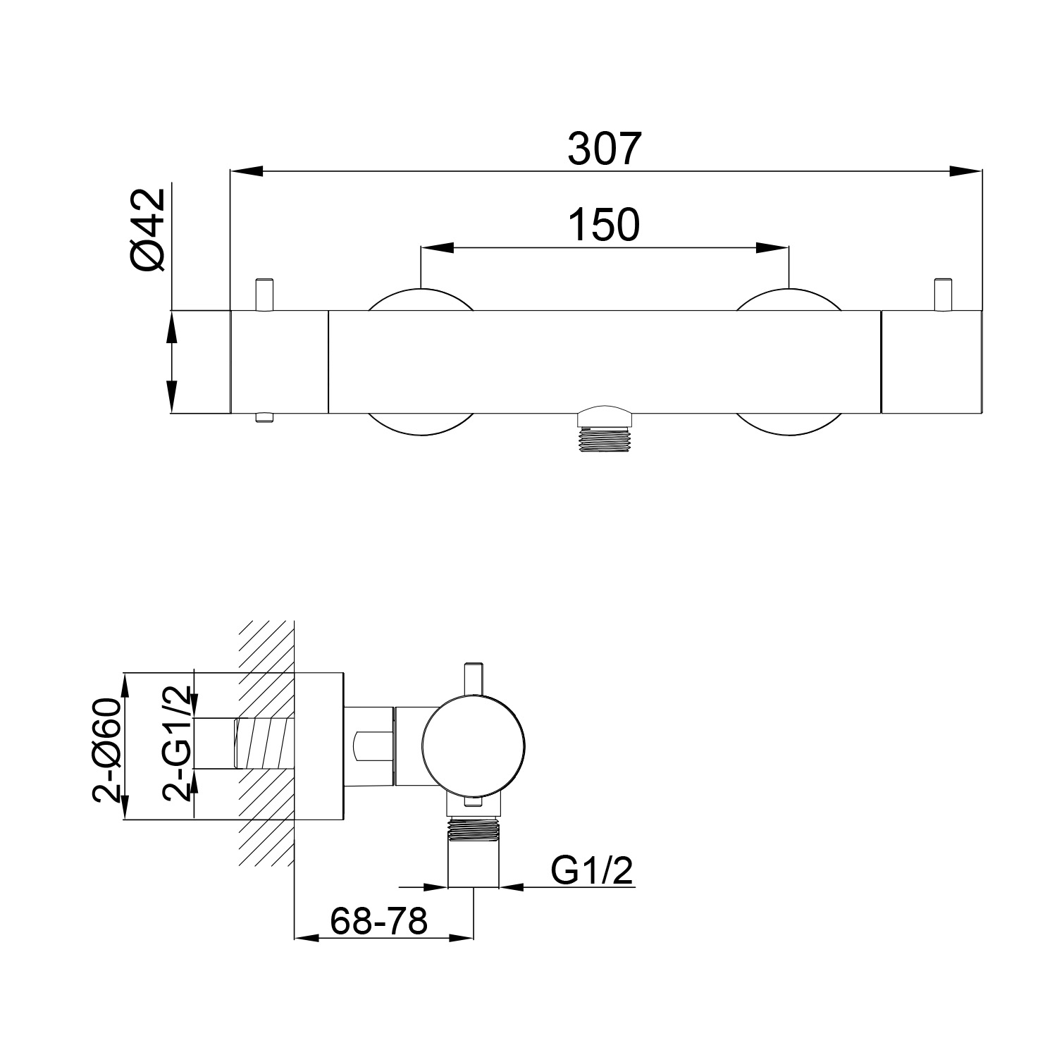 MISCELATORE-TERMOSTATICO-LEVANTE-INOX | Miscelatore a muro per doccia - immagine 3